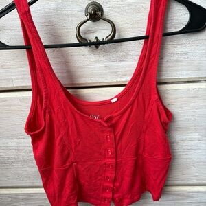 PacSun Vibrant Red Button-Front Tank Top